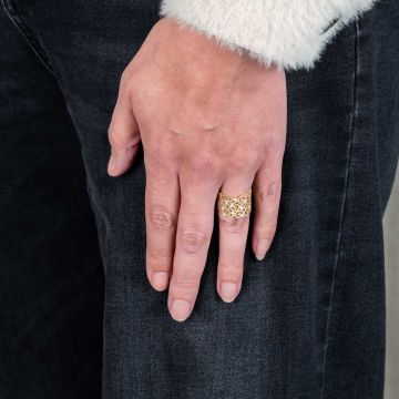 BOHO | Ring groß G14K + dia 0,12 ct