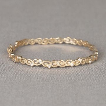 BOHO | Armband rond G14K + dia 0,15 ct