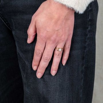 WAVY | Ring verdrahtet klein G14K + dia 0.06 ct
