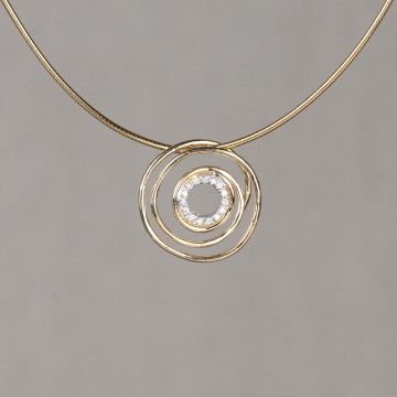 WAVY | Hanger rondte G14K + dia 0,08 ct