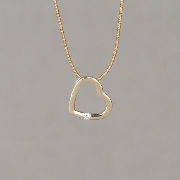 CLASSICAL | Hanger hart G14K + dia 0,03 ct