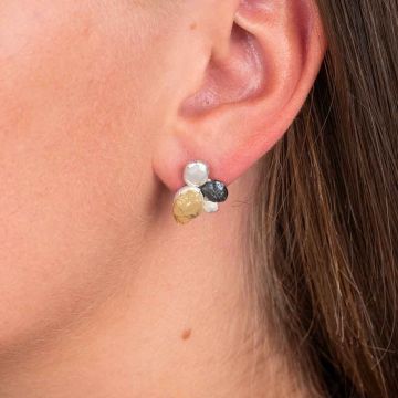 Stud silver, oxy, gold plated Ladybug