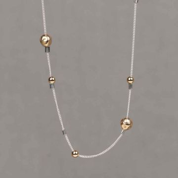 Collier zilver + Goldfilled Dotty