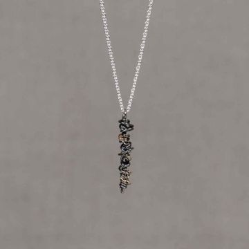 Collier zilver + Twister oxy + 9 krt