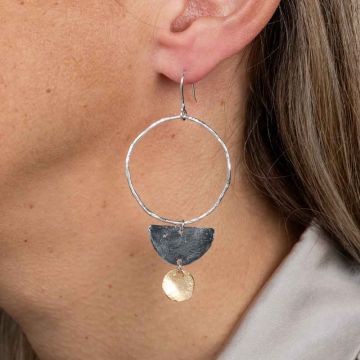 Three-color combination earring