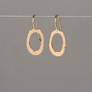 Oorhanger zilver verguld ovaal