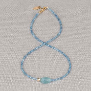 Collier duo Gems Aquamarijn + Goldfilled