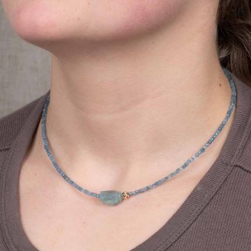 Halsketten-Duo aus Aquamarin und Goldfilled
