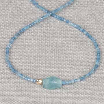 Collier duo Gems Aquamarijn + Goldfilled