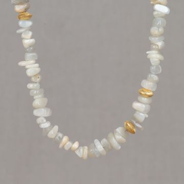 LIMITED Moonstone + Gilded Poppy Necklace