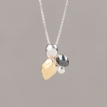 Collier trio argenté + pendentif coccinelle