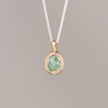 Collier Duo Argent GP + Aventurine Petite Goutte