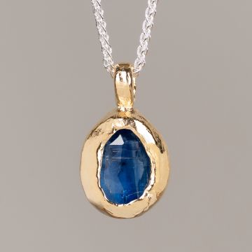 Collier Duo zilver GP + Kyaniet kleine druppel