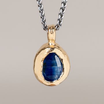 Collier Trio zilver + Kyaniet kleine druppel