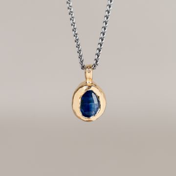 Collier Trio zilver + Kyaniet kleine druppel