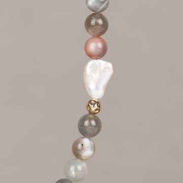 Collier Candy Gems Mixed Pierre de Lune + Perle