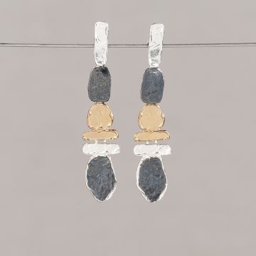 Oorsteker Trio zilver Stacked