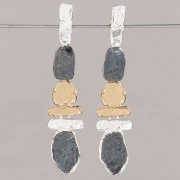 Oorsteker Trio zilver Stacked