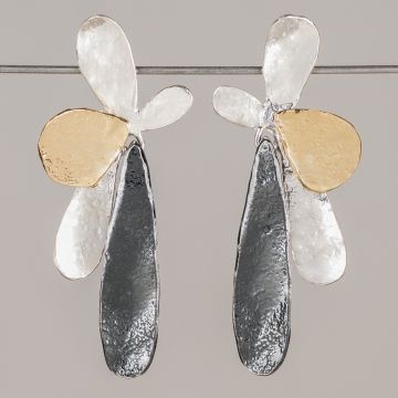 Oorsteker Trio zilver Splash