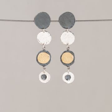 Oorsteker Trio zilver Puddle