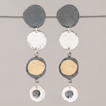 Oorsteker Trio zilver Puddle