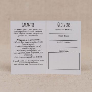 Garantiekaartjes NL (25 stuks)
