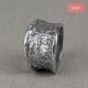 Ring zilver oxy met grove structuur