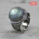 Ring zilver + Labradoriet groot (SALE)