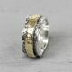 Ring zilver met goldfilled artistiek