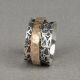 Ring zilver met goldfilled modieus kant 