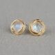 CURLY GEMSTONES | Oorbel 14 karaat goud + Maansteen