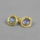 Ohrring 14 Karat Gold + Edelstein 6 mm