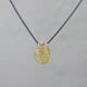 3D GOLD | Collier zilver oxy + organische hanger van 14 karaat goud