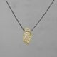 3D GOLD | Collier zilver oxy + hanger 14 karaat goud hoekig