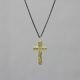 3D GOLD | Halskette Silber-Oxy + 3D-Hänger G14K Kreuz
