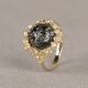 BLOSSOM GEMSTONES | Ring 14 karaat goud bloesem + Black Rutiel