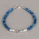 Armband aus Kyanit mit einer Reihe silberner eckiger Röhren