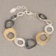 Armband Kreise Silber + Oxy + vergoldet