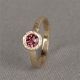 Ring G14K Roze Toermalijn + dia 0,50 ct
