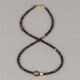 Collier duo Gems Rauchquarz + Braune Perle Goldfilled